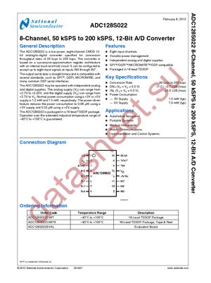 ADC128S022CIMTX/NOPB datasheet  